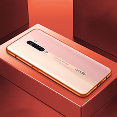 Luxury Aluminum Metal Frame Mirror Cover Case 360 Degrees M07 for Oppo Reno2 Orange