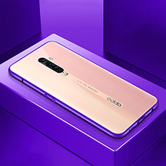 Luxury Aluminum Metal Frame Mirror Cover Case 360 Degrees M07 for Oppo Reno2 Purple