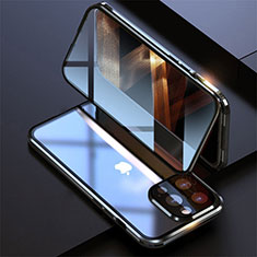 Luxury Aluminum Metal Frame Mirror Cover Case 360 Degrees M08 for Apple iPhone 14 Pro Max Black