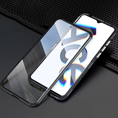 Luxury Aluminum Metal Frame Mirror Cover Case 360 Degrees M08 for Oppo Reno Ace Black