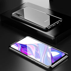 Luxury Aluminum Metal Frame Mirror Cover Case 360 Degrees M09 for Huawei P Smart Z (2019) Black