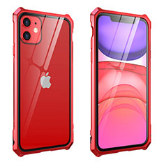 Luxury Aluminum Metal Frame Mirror Cover Case 360 Degrees M10 for Apple iPhone 11 Red