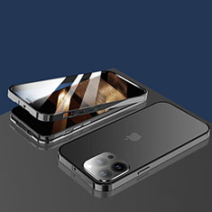 Luxury Aluminum Metal Frame Mirror Cover Case 360 Degrees M10 for Apple iPhone 14 Pro Black
