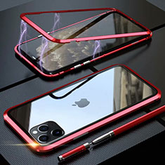 Luxury Aluminum Metal Frame Mirror Cover Case 360 Degrees M14 for Apple iPhone 11 Pro Max Red