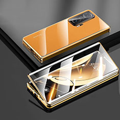 Luxury Aluminum Metal Frame Mirror Cover Case 360 Degrees P01 for Huawei Honor Magic Vs 5G Gold