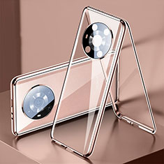 Luxury Aluminum Metal Frame Mirror Cover Case 360 Degrees P01 for Huawei Honor Magic3 5G Gold