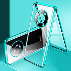 Luxury Aluminum Metal Frame Mirror Cover Case 360 Degrees P01 for Huawei Honor Magic3 5G Green