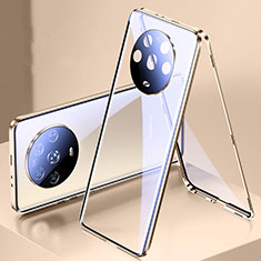 Luxury Aluminum Metal Frame Mirror Cover Case 360 Degrees P01 for Huawei Honor Magic4 5G Gold