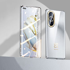 Luxury Aluminum Metal Frame Mirror Cover Case 360 Degrees P01 for Huawei Nova 10 Pro Silver