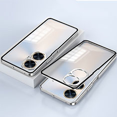 Luxury Aluminum Metal Frame Mirror Cover Case 360 Degrees P01 for Huawei Nova 11i Silver