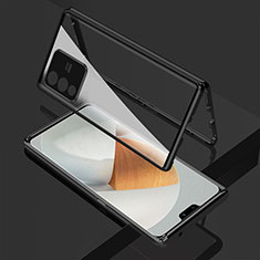 Luxury Aluminum Metal Frame Mirror Cover Case 360 Degrees P01 for Vivo V23 Pro 5G Black