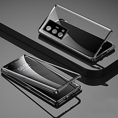 Luxury Aluminum Metal Frame Mirror Cover Case 360 Degrees P01 for Vivo X70 Pro+ Plus 5G Black