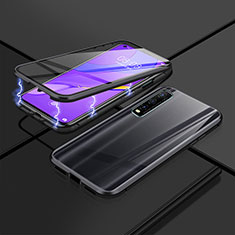 Luxury Aluminum Metal Frame Mirror Cover Case 360 Degrees P01 for Vivo Y70S 5G Black