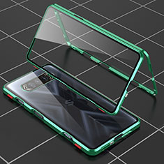 Luxury Aluminum Metal Frame Mirror Cover Case 360 Degrees P01 for Xiaomi Black Shark 4S Pro 5G Green