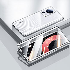 Luxury Aluminum Metal Frame Mirror Cover Case 360 Degrees P01 for Xiaomi Mi 12 Lite NE 5G Silver
