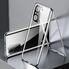 Luxury Aluminum Metal Frame Mirror Cover Case 360 Degrees P01 for Xiaomi Redmi K40 5G Black