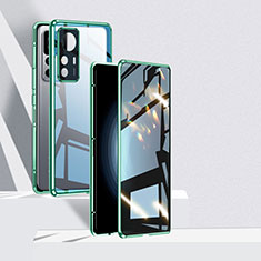 Luxury Aluminum Metal Frame Mirror Cover Case 360 Degrees P01 for Xiaomi Redmi K50 Ultra 5G Green