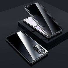 Luxury Aluminum Metal Frame Mirror Cover Case 360 Degrees P02 for Huawei Honor 50 Pro 5G Black