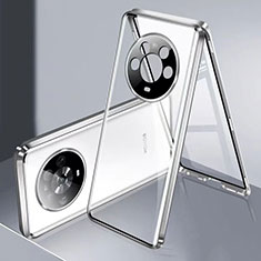 Luxury Aluminum Metal Frame Mirror Cover Case 360 Degrees P02 for Huawei Honor Magic4 5G Silver