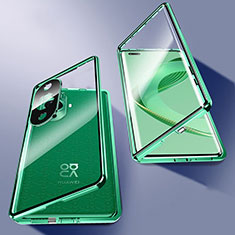 Luxury Aluminum Metal Frame Mirror Cover Case 360 Degrees P02 for Huawei Nova 11 Ultra Green