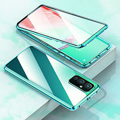 Luxury Aluminum Metal Frame Mirror Cover Case 360 Degrees P02 for OnePlus 9 5G Green