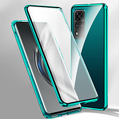 Luxury Aluminum Metal Frame Mirror Cover Case 360 Degrees P02 for Xiaomi Mi 11i 5G (2022) Green