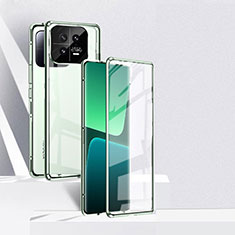 Luxury Aluminum Metal Frame Mirror Cover Case 360 Degrees P02 for Xiaomi Mi 13 5G Green
