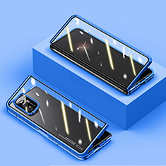 Luxury Aluminum Metal Frame Mirror Cover Case 360 Degrees P02 for Xiaomi Mix Fold 5G Blue