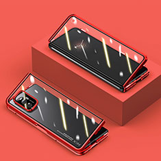 Luxury Aluminum Metal Frame Mirror Cover Case 360 Degrees P02 for Xiaomi Mix Fold 5G Red