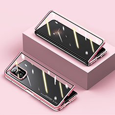 Luxury Aluminum Metal Frame Mirror Cover Case 360 Degrees P02 for Xiaomi Mix Fold 5G Rose Gold