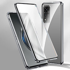Luxury Aluminum Metal Frame Mirror Cover Case 360 Degrees P02 for Xiaomi Poco X4 NFC Silver