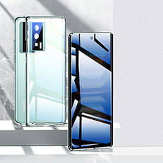 Luxury Aluminum Metal Frame Mirror Cover Case 360 Degrees P03 for Xiaomi Poco F5 Pro 5G Green