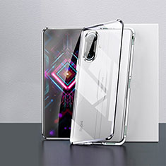 Luxury Aluminum Metal Frame Mirror Cover Case 360 Degrees P03 for Xiaomi Redmi K40 Gaming 5G Silver