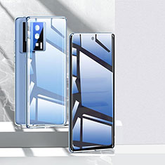 Luxury Aluminum Metal Frame Mirror Cover Case 360 Degrees P03 for Xiaomi Redmi K60 Pro 5G Blue