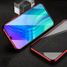 Luxury Aluminum Metal Frame Mirror Cover Case 360 Degrees T01 for Huawei Honor 10i Red