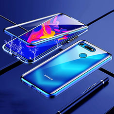 Luxury Aluminum Metal Frame Mirror Cover Case 360 Degrees T01 for Huawei Honor View 20 Blue