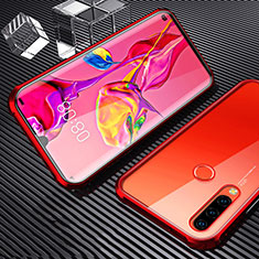 Luxury Aluminum Metal Frame Mirror Cover Case 360 Degrees T01 for Huawei Nova 4e Red