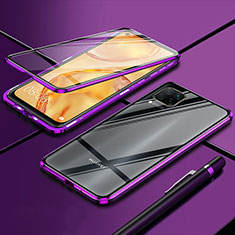 Luxury Aluminum Metal Frame Mirror Cover Case 360 Degrees T01 for Huawei Nova 6 SE Purple