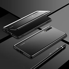 Luxury Aluminum Metal Frame Mirror Cover Case 360 Degrees T01 for Huawei P20 Black