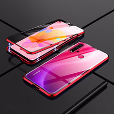 Luxury Aluminum Metal Frame Mirror Cover Case 360 Degrees T01 for Huawei P20 Lite (2019) Red