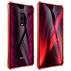 Luxury Aluminum Metal Frame Mirror Cover Case 360 Degrees T01 for Xiaomi Mi 9T Pro Red