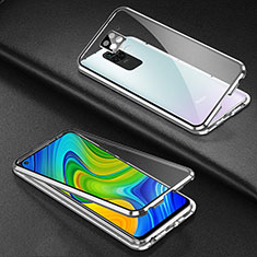 Luxury Aluminum Metal Frame Mirror Cover Case 360 Degrees T01 for Xiaomi Redmi 10X 4G Silver