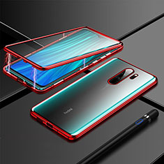 Luxury Aluminum Metal Frame Mirror Cover Case 360 Degrees T01 for Xiaomi Redmi Note 8 Pro Red