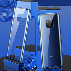 Luxury Aluminum Metal Frame Mirror Cover Case 360 Degrees T02 for Huawei Mate 20 Pro Blue