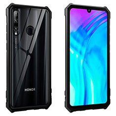 Luxury Aluminum Metal Frame Mirror Cover Case 360 Degrees T02 for Huawei P Smart+ Plus (2019) Black