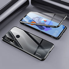 Luxury Aluminum Metal Frame Mirror Cover Case 360 Degrees T02 for Huawei P20 Lite (2019) Black