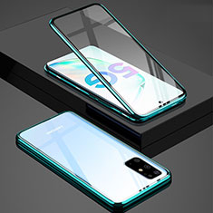 Luxury Aluminum Metal Frame Mirror Cover Case 360 Degrees T02 for Samsung Galaxy S20 Plus Green