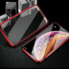 Luxury Aluminum Metal Frame Mirror Cover Case 360 Degrees T02 for Xiaomi Mi A3 Red
