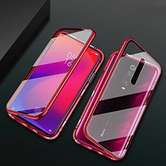 Luxury Aluminum Metal Frame Mirror Cover Case 360 Degrees T03 for Xiaomi Redmi K20 Pro Red