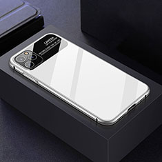 Luxury Aluminum Metal Frame Mirror Cover Case 360 Degrees T04 for Apple iPhone 11 Pro White